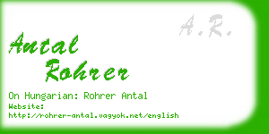 antal rohrer business card